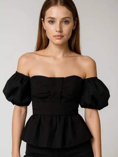 Elegant off-shoulder Top - Puff Sleeve Premium Top