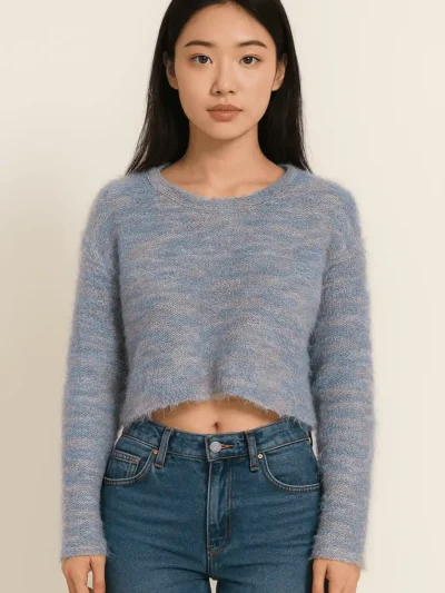Trendy Winter Wear - Breeze Fuzzy Crop Sweater