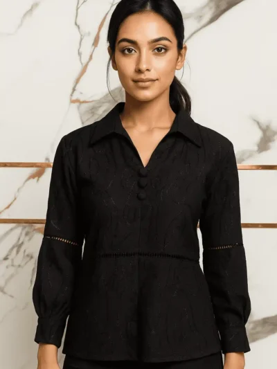 Elegant Printed Top - Artistry in Thread Top