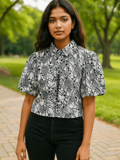 Women's Trendy Crop - Graph Ink Crop