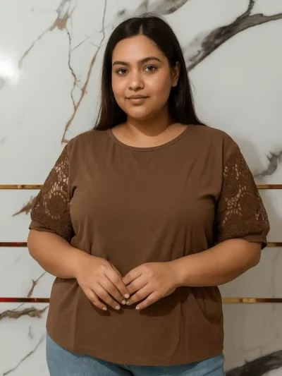 Trendy And Comfurtable Top - Elegance Lace Sleeve Top