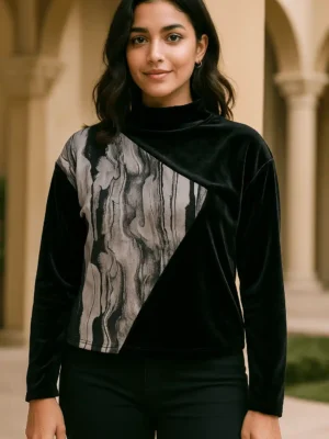 Trendy Velvet T shirt - Urban Patch Velvet T-Shirt