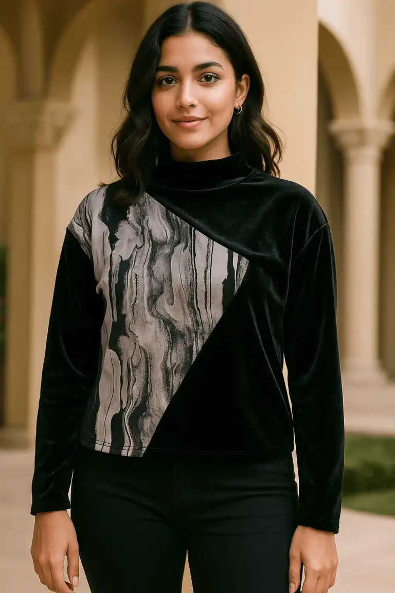 Trendy Velvet T shirt - Urban Patch Velvet T-Shirt