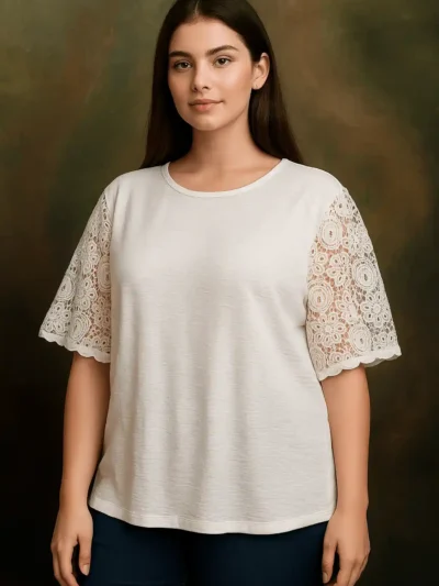 Trendy And Comfurtable Top - Elegance Lace Sleeve Top