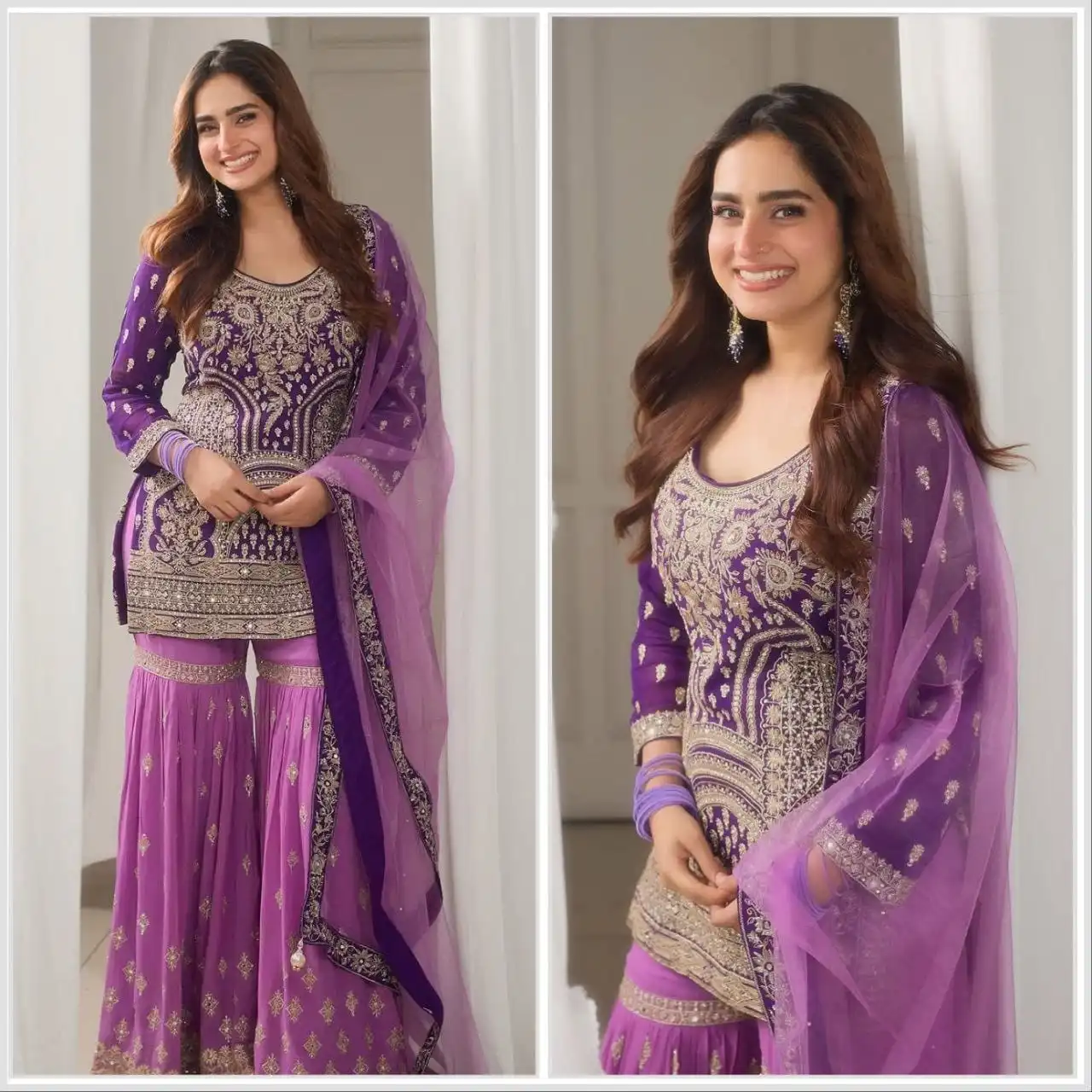 Foux Georgette With BeautifullEmbroidery - Party Wear Top Plazzo