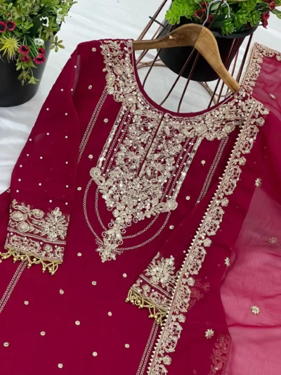 Women's Faux Georgette With Heavy Embroidery Coding Dori - Presenting New Designer Collection
