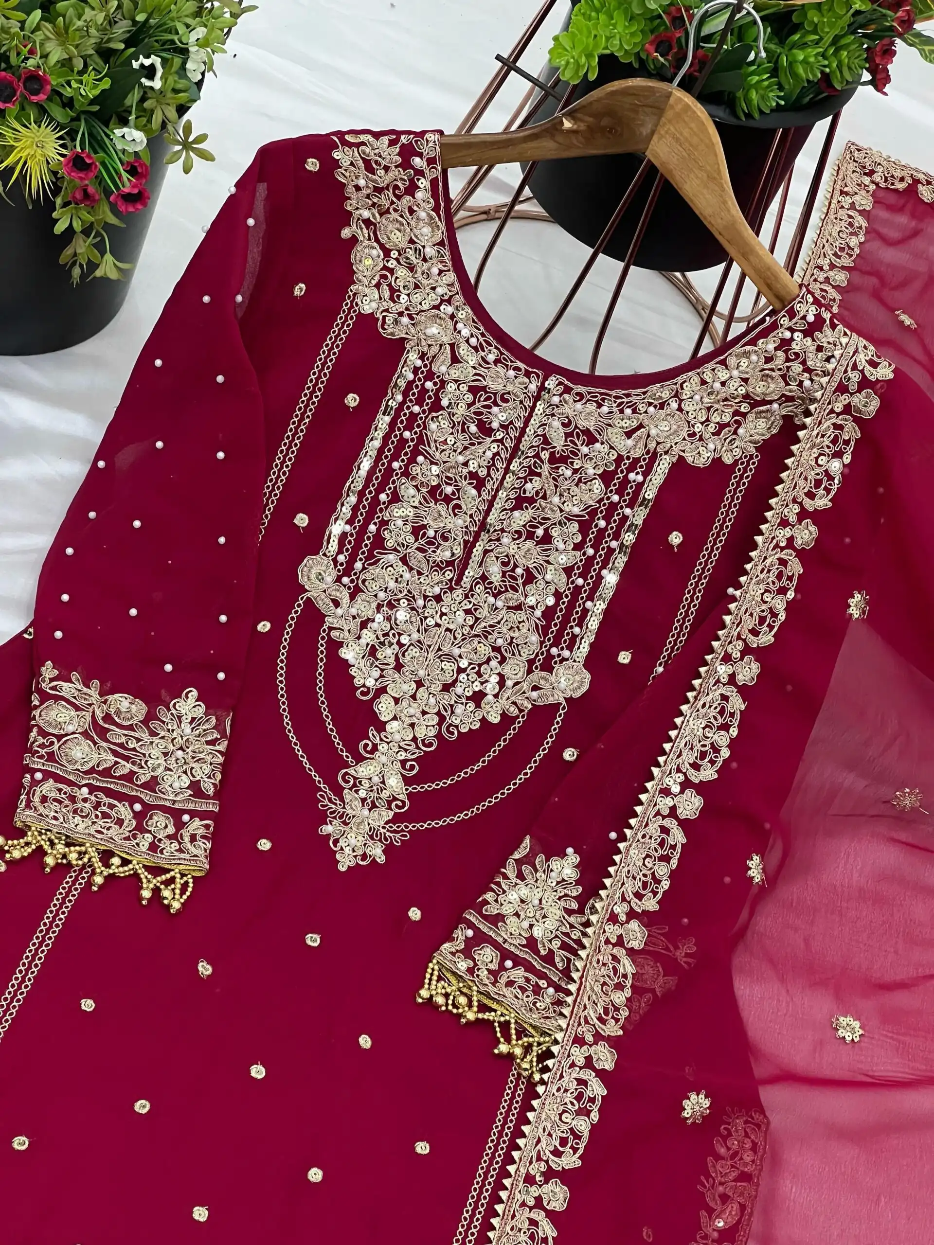 Women's Faux Georgette With Heavy Embroidery Coding Dori - Presenting New Designer Collection