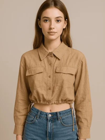 Trendy Crop Shirt - Light Luxe Crop Shirt