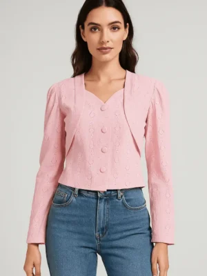 Trendy Top - Rosalie Buttoned Lace Top