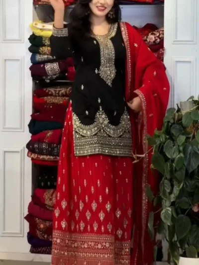 Beautiful Plazzo - PREMIUM DESIGNER READYMADE TOP PLAZZO