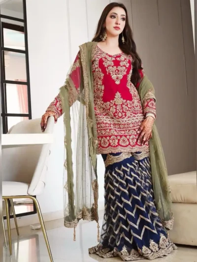 Elegant Plazzo - New Designer Party Wear Look With Heavy Embroidery Work