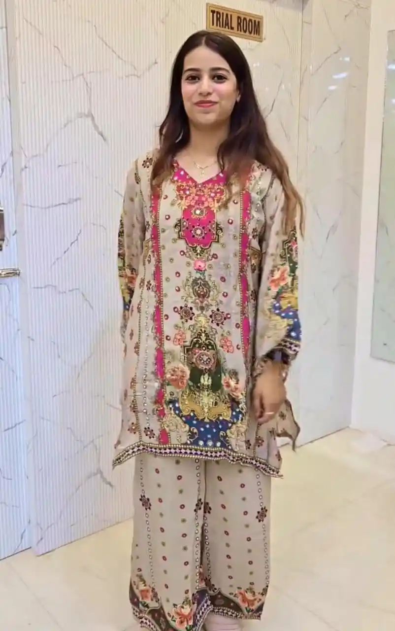 Trendy Silk Satin Co Ord set - pure Satin Silk digital printed Co-ord set