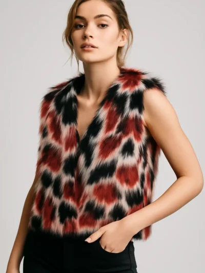 winter Party Wear - faux fur animal print Jackets