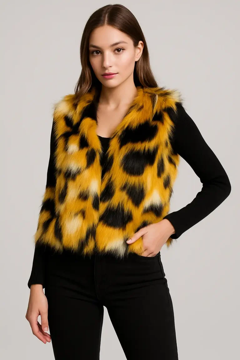 winter Party Wear - faux fur animal print Jackets
