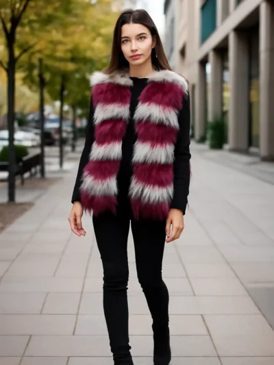 winter Party Wear - faux fur animal print Jackets