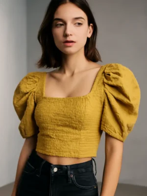 Stylish crop top - Textured Elegance Crop Top