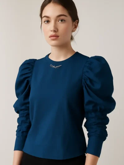 Trendy Puff Sleeve Top - Bold Elegance Puff Top