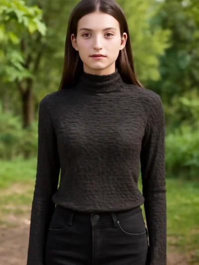 Cozy And Stylish High Neck Top - Crinkle High Neck Top