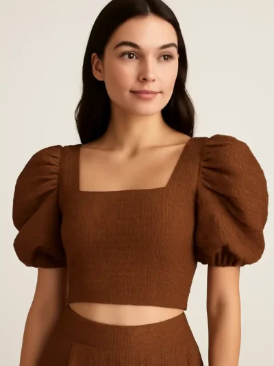 Stylish crop top - Textured Elegance Crop Top