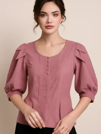 Casual Solid Puff Sleeves chic top - Puff Sleeve Top