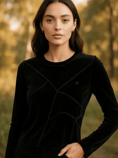 Women Casual Self Design - Premuim Velvet Luxe Top