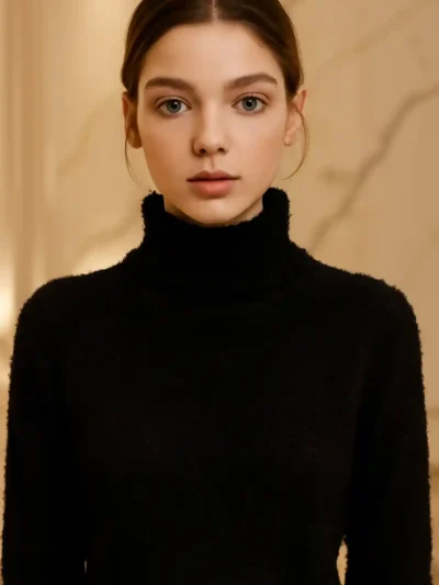 elegant And cozy turtleneck sweater - fuzzy turtleneck sweater