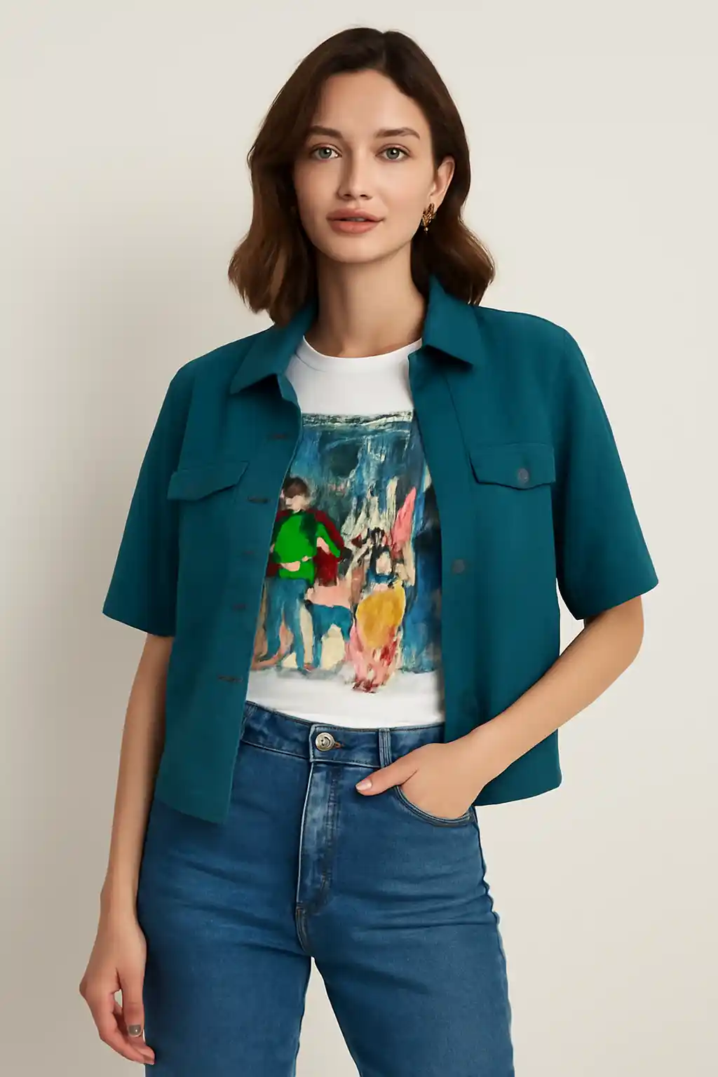 Button-Down Shirt Casual button-down street style shirt - Button-Down Shirt