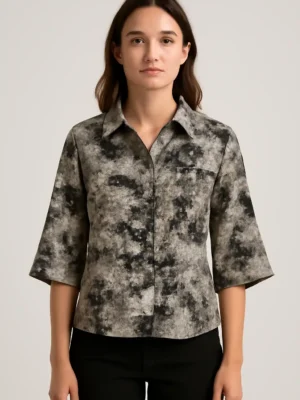 Floral Printed Tie-up V neck - Bell Sleeve Top