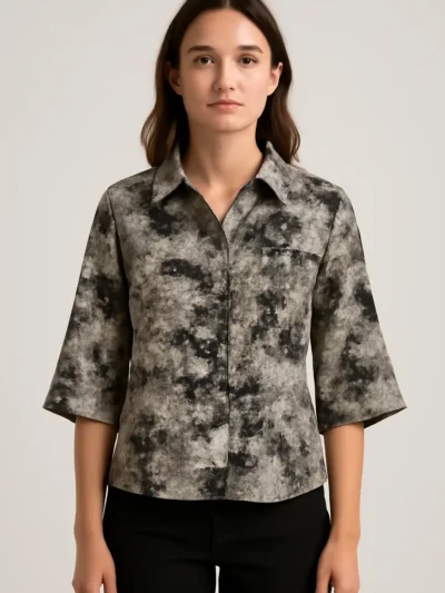 Floral Printed Tie-up V neck - Bell Sleeve Top