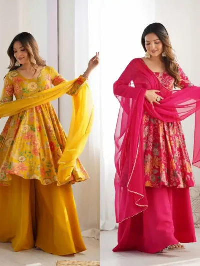 PRESENTING KURTI SHARARA PLAZO DUPATTA - PRESENTING KURTI SHARARA PLAZO