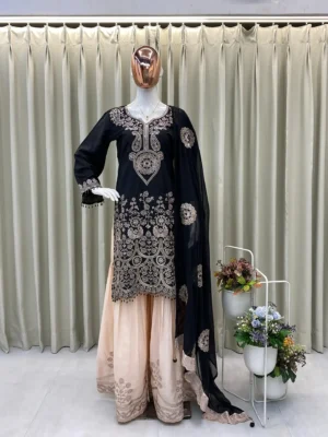 Women's Clothing - DESIGNER WEAR KURTA SARARA PAIR WITH DUPATTA