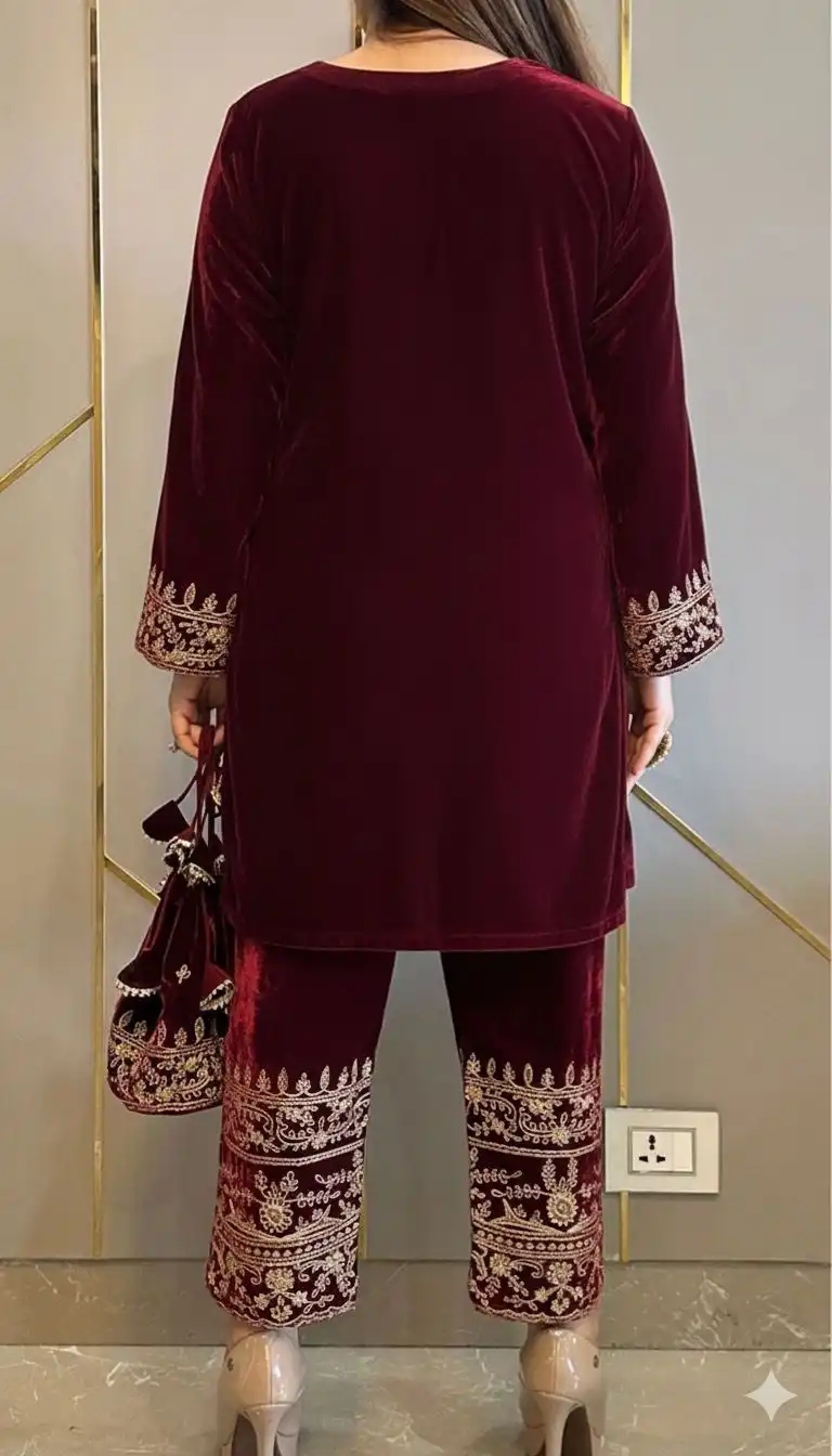 Velvet Kurti Pant Trendy Women's - Velvet Kurti Pant