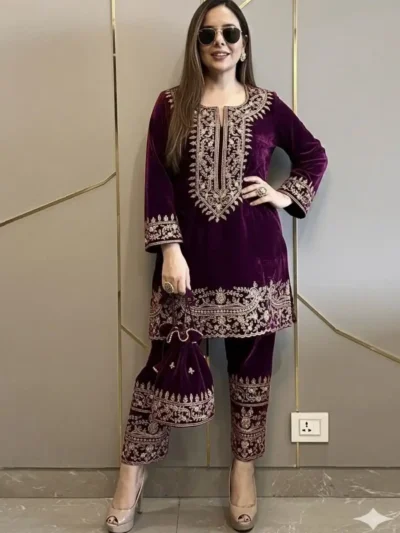 Trendy Women's - Velvet Kurti Pant