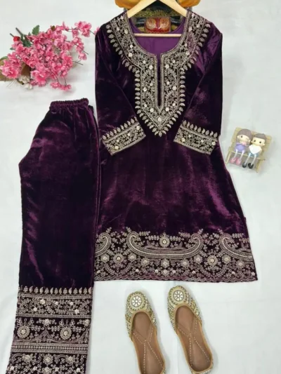 Trendy Women's - Velvet Kurti Pant