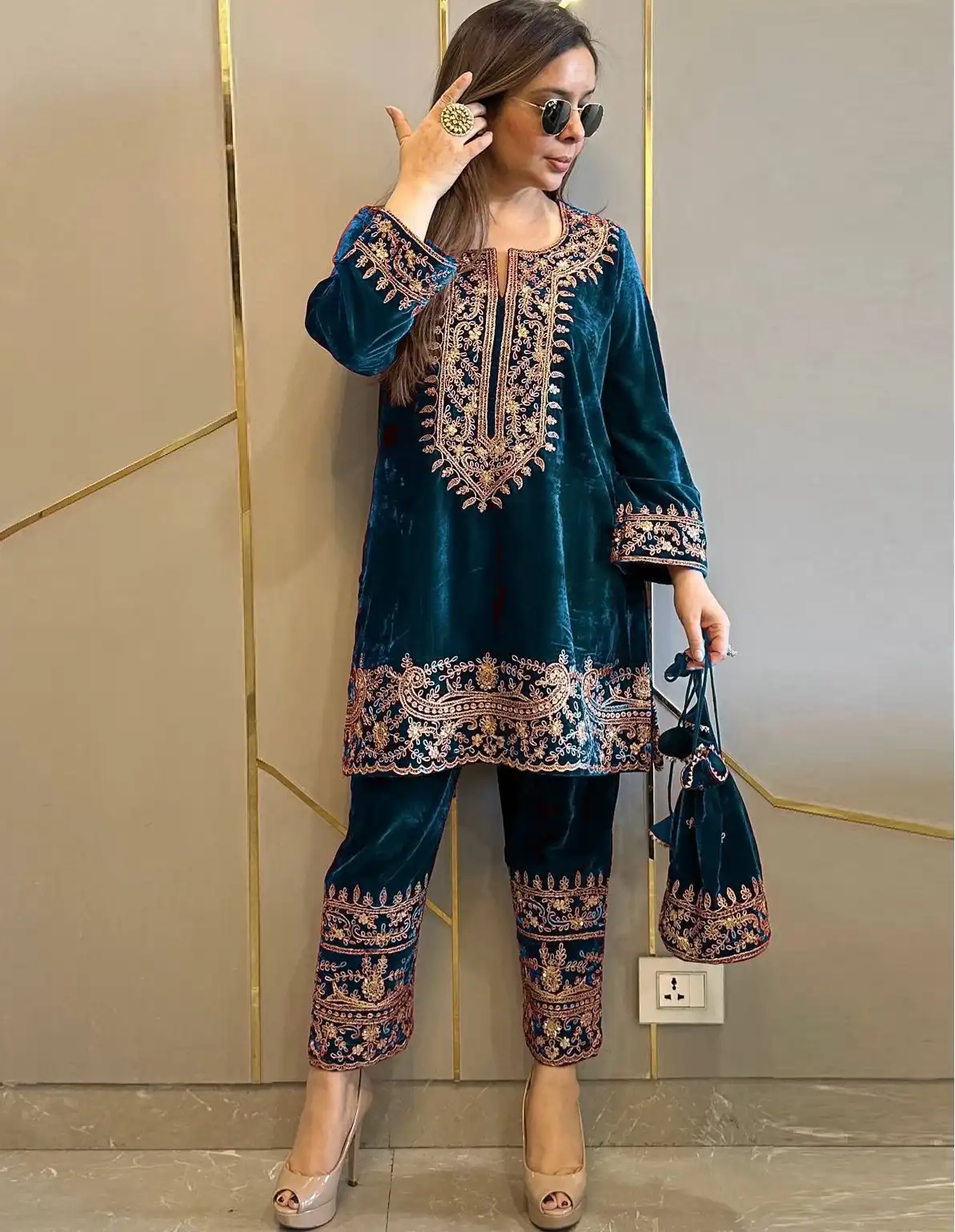 Velvet Kurti Pant Trendy Women's - Velvet Kurti Pant