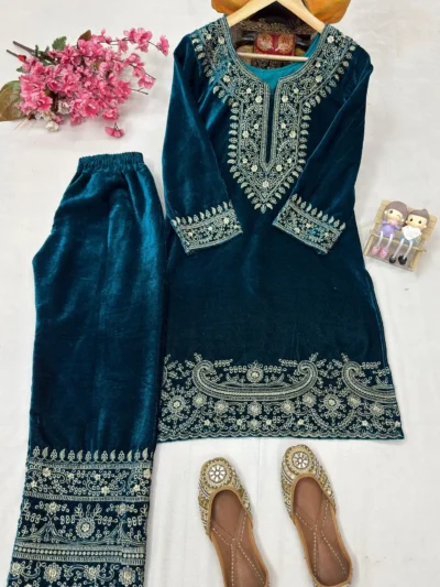 Trendy Women's - Velvet Kurti Pant