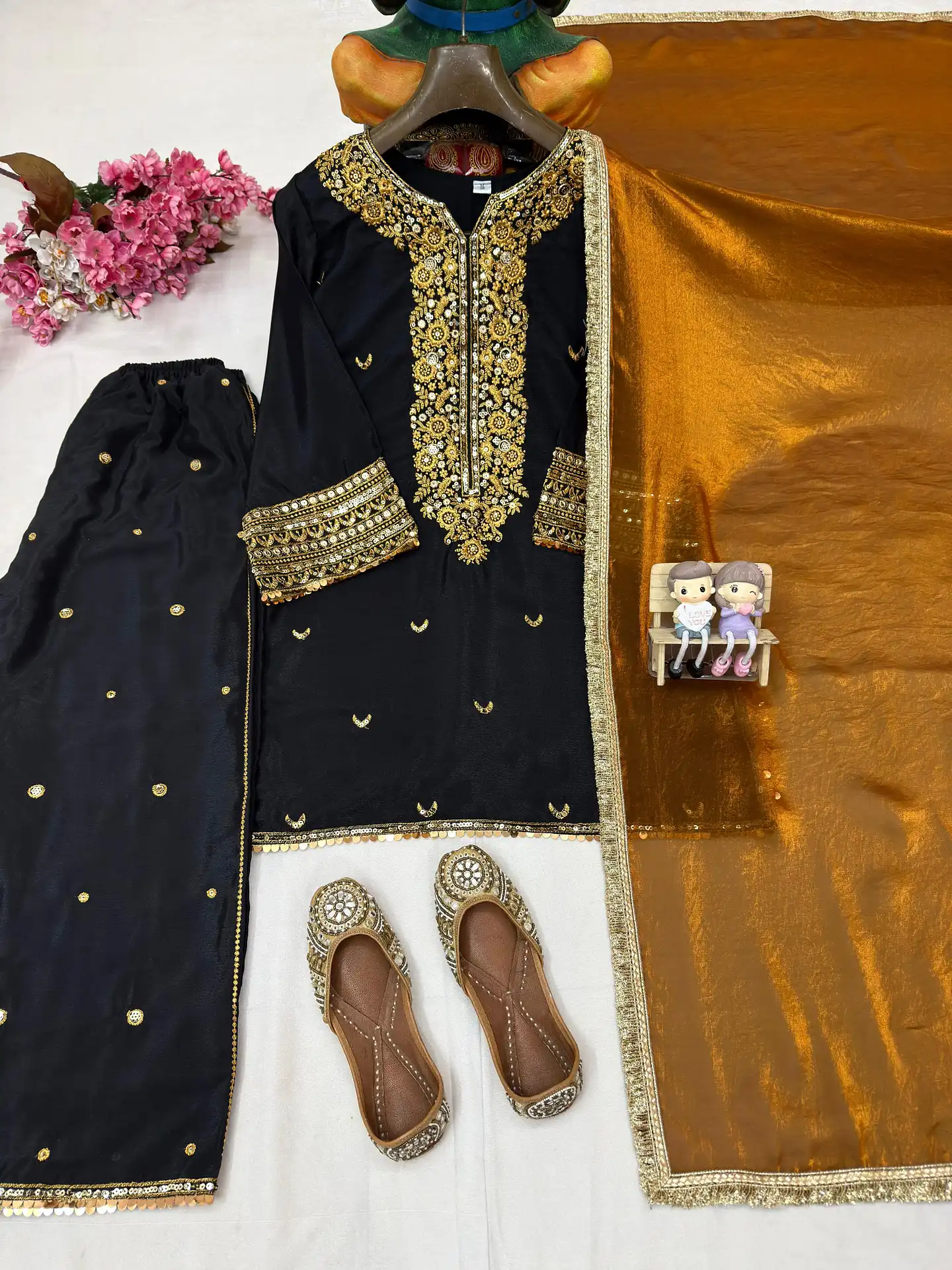 Premium Chinon Silk Plazzo Women's Chinon Silk - Premium Chinon Silk Plazzo