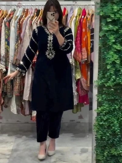 Women's Winter Co-ord Set - Premium Velvet Co -ord set