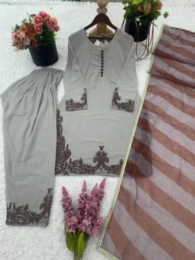 New Trendy -Designer Collection Top-Bottom And Dupatta Set