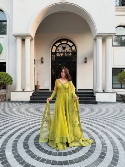 Presanting New Royal - Pistachio Green Anarkali Set