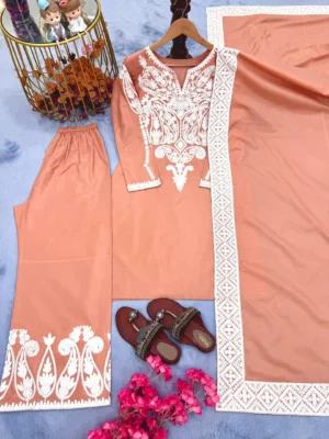 Latest Kurti Design - Kurta Palazzo Set with Dupatta