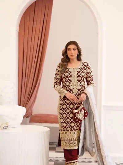 New Designer - Party Wear Look Top-Plazzo