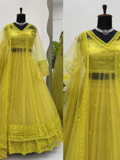 Presanting New Royal - Pistachio Green Anarkali Set