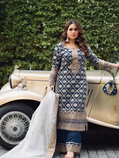 New Designer - Party Wear Look Top-Plazzo