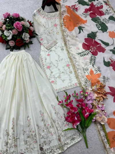 White Elegent - Sharara Suits