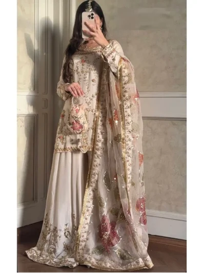 White Elegent - Sharara Suits