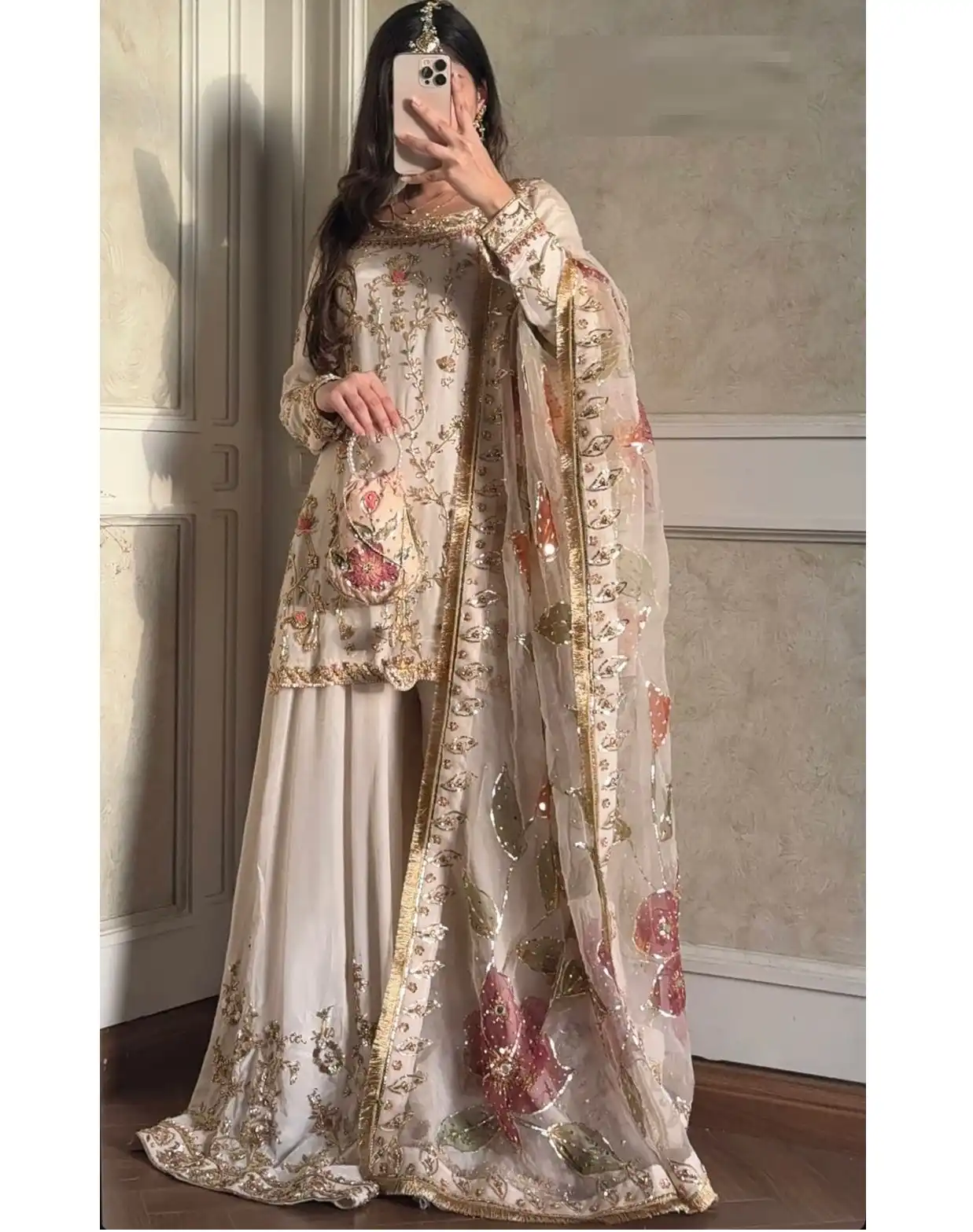 Sharara Suits White Elegent - Sharara Suits