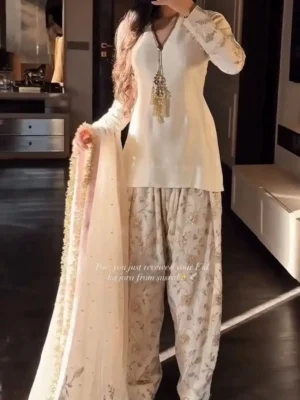New Designer Party Wear - New Farshi Plazzo