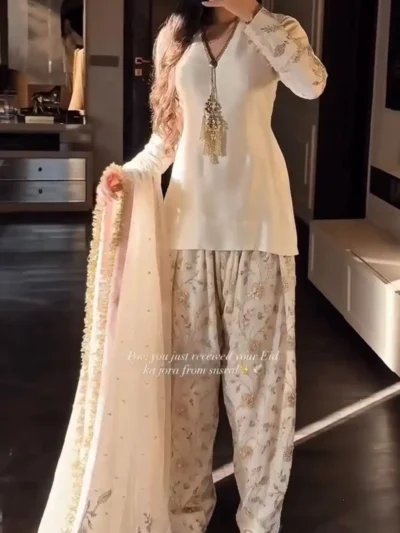 New Designer Party Wear - New Farshi Plazzo