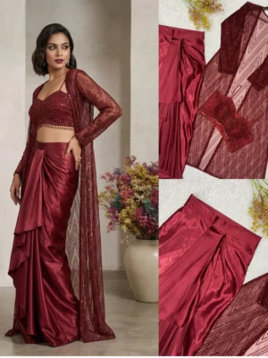 sequence embroidered butterfly net western wear - Women's Trendy Party Wear